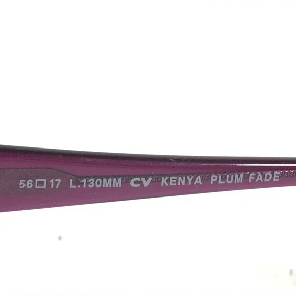 Ellen Tracy Sunglasses KENYA PLUM FADE Clear Purple Orange Frames w Gray Lenses